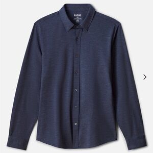Rhône Commuter Shirt Slim in Denim Blue Oxford. Large